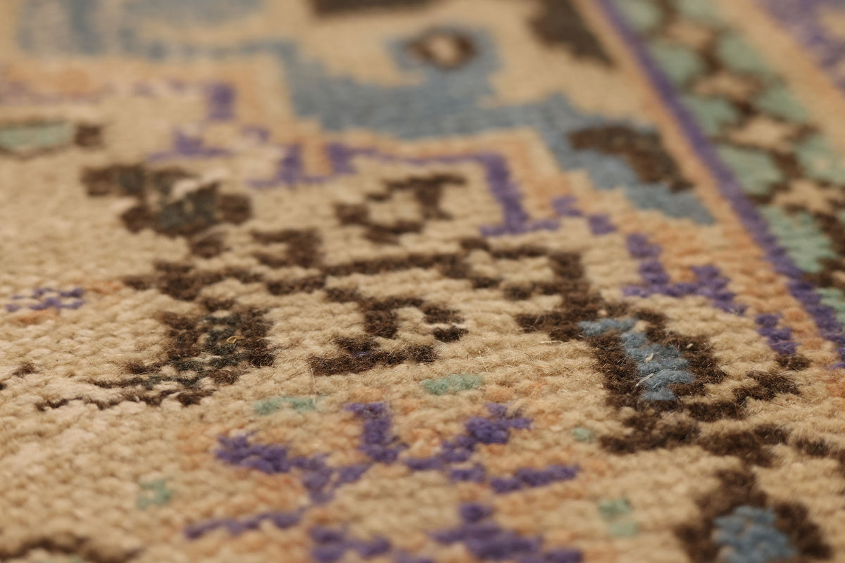 Vintage Manisa Turkish Area Rug 5x9 ft — Orange & Blue Floral (No. 40171)