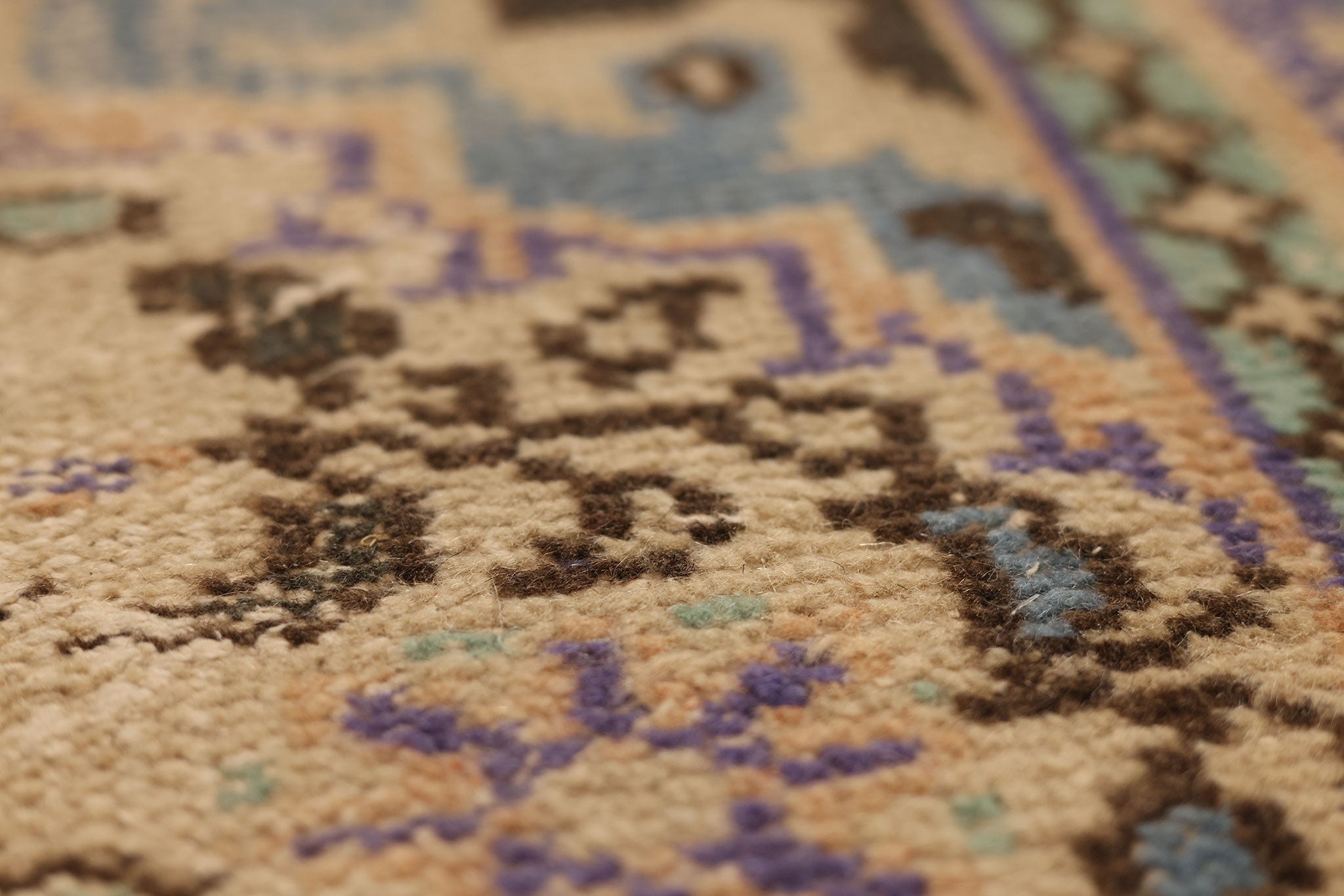 Vintage Manisa Turkish Area Rug 5x9 ft — Orange & Blue Floral (No. 40171)