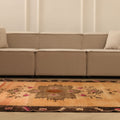 Vintage Van Turkish Area Rug 5x7 ft — Orange & Brown Floral