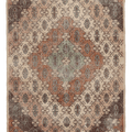 Vintage Isparta Turkish Area Rug 5x9 ft — Beige & Brown Floral (No. 40178)