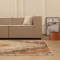 Vintage Isparta Turkish Area Rug 5x9 ft — Beige & Brown Floral (No. 40178)