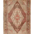 Vintage Aksaray Turkish Area Rug 5x8 ft — Beige & Brown Floral