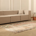 Vintage Manisa Turkish Area Rug 4x8 ft — Pink & Beige Distressed