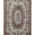 Vintage Isparta Turkish Area Rug 5x9 ft — Beige & Brown Floral (No. 40183)