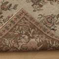 Vintage Isparta Turkish Area Rug 5x9 ft — Beige & Brown Floral (No. 40183)