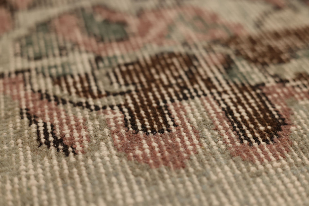 Vintage Isparta Turkish Area Rug 5x9 ft — Beige & Brown Floral (No. 40183)
