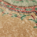 Vintage Isparta Turkish Area Rug 5x8 ft — Beige & Green Floral (No. 40184)
