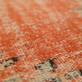 Vintage Manisa Turkish Area Rug 5x8 ft — Orange & Blue Distressed