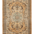 Vintage Manisa Turkish Area Rug 5x9 ft — Orange & Brown Floral