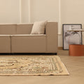 Vintage Manisa Turkish Area Rug 5x9 ft — Orange & Brown Floral