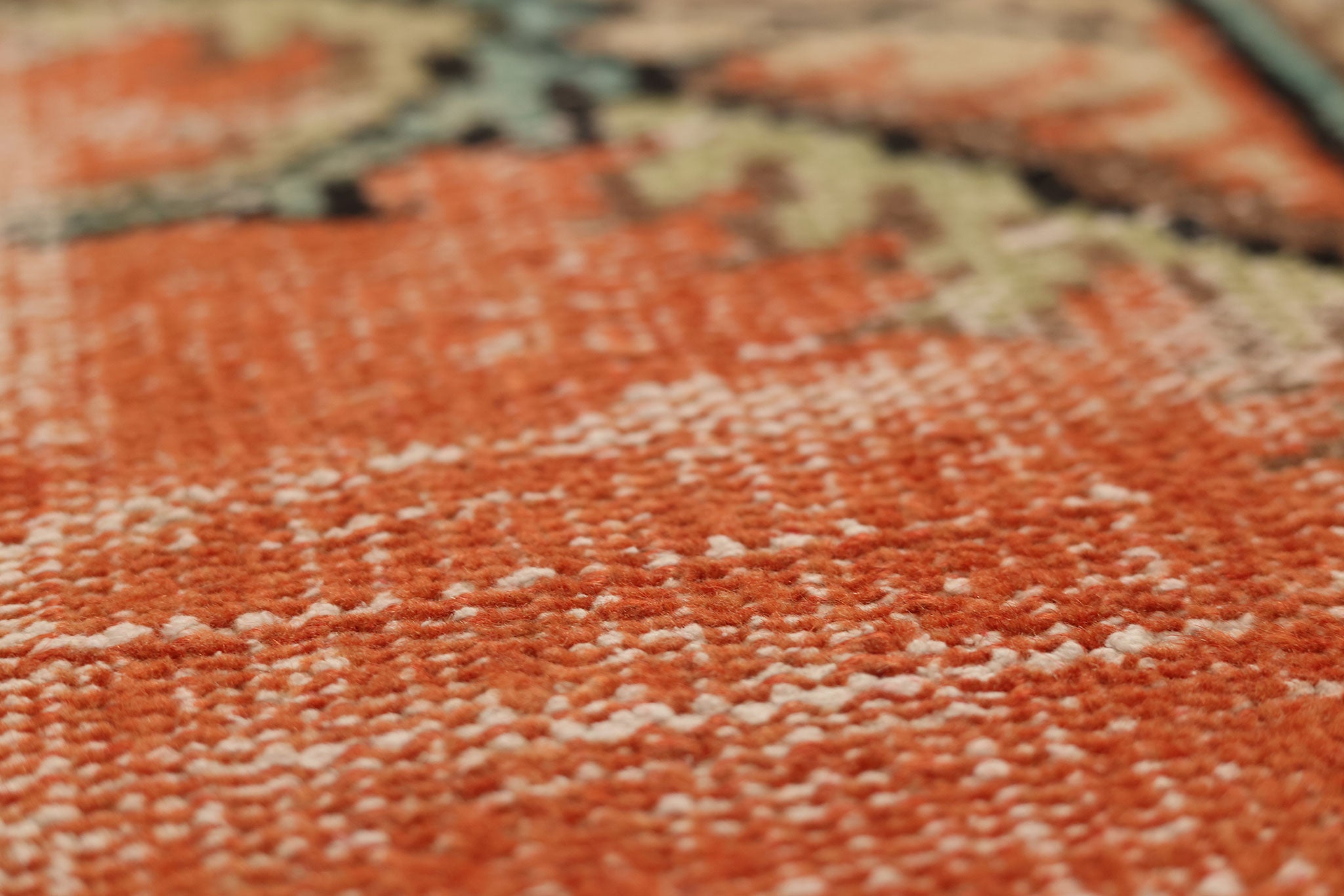 Vintage Manisa Turkish Area Rug 5x8 ft — Orange & Blue Floral