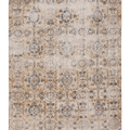 Vintage Isparta Turkish Area Rug 5x8 ft — Beige & Blue Floral (No. 40195)