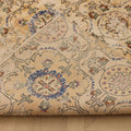 Vintage Isparta Turkish Area Rug 5x8 ft — Beige & Blue Floral (No. 40195)