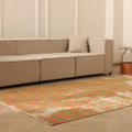 Vintage Isparta Turkish Area Rug 5x9 ft — Orange & Pink Distressed