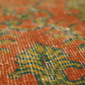 Vintage Isparta Turkish Area Rug 5x9 ft — Orange & Pink Distressed