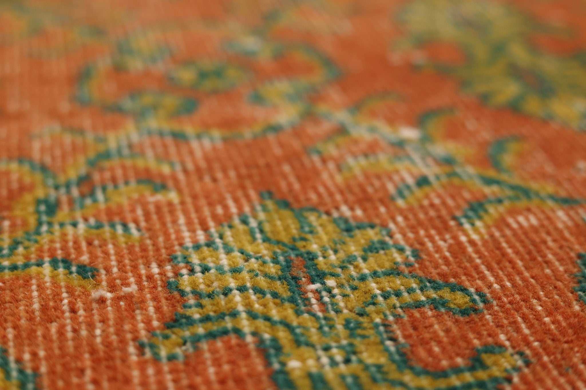 Vintage Isparta Turkish Area Rug 5x9 ft — Orange & Pink Distressed