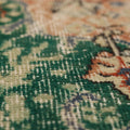Vintage Isparta Turkish Area Rug 5x9 ft — Green & Beige Floral