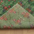 Vintage Isparta Turkish Area Rug 5x8 ft — Green & Pink Floral