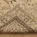 Vintage Isparta Turkish Area Rug 5x8 ft — Beige & Brown Floral (No. 40208)