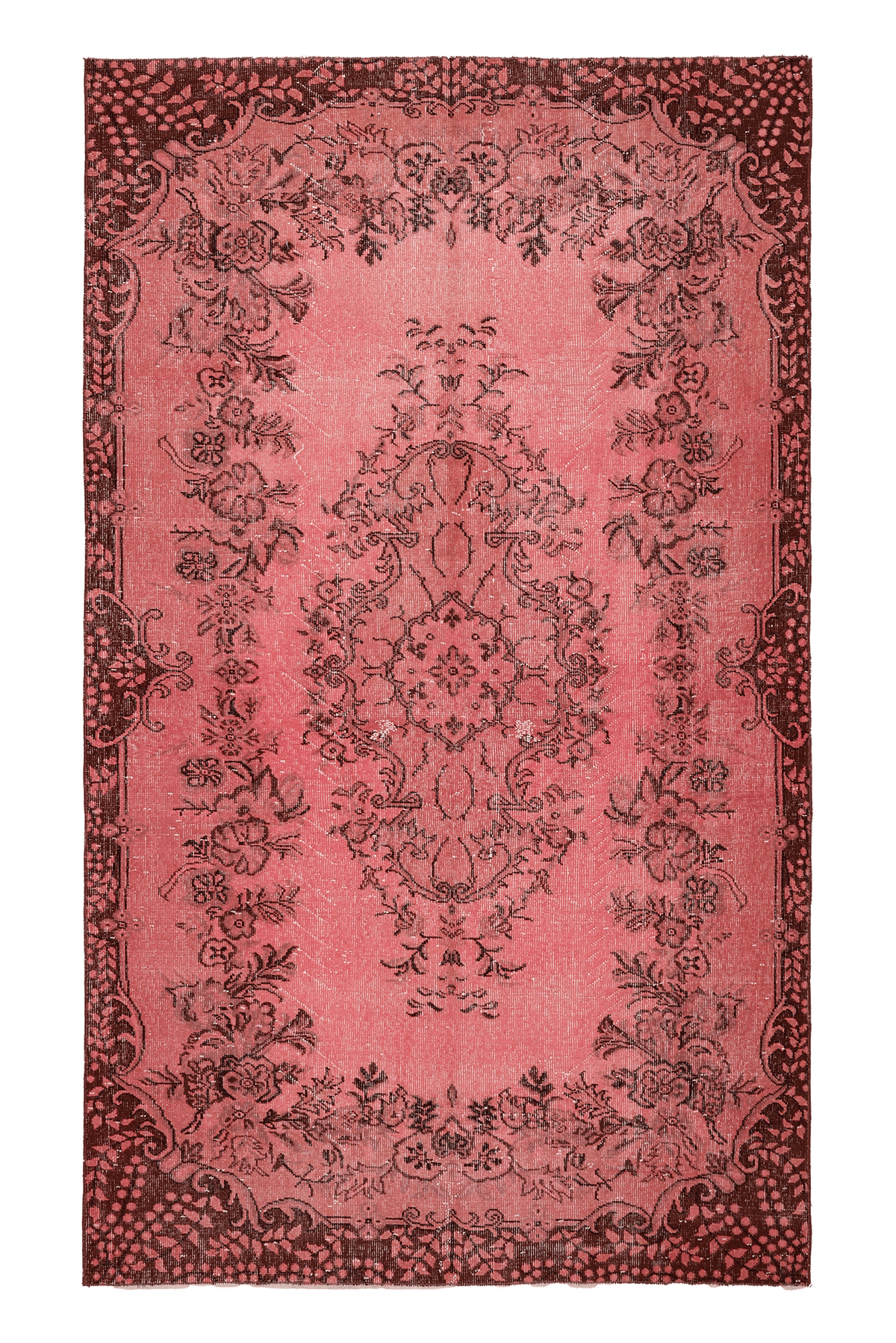 Vintage Isparta Turkish Area Rug 5x9 ft — Pink Overdyed (No. 40209)