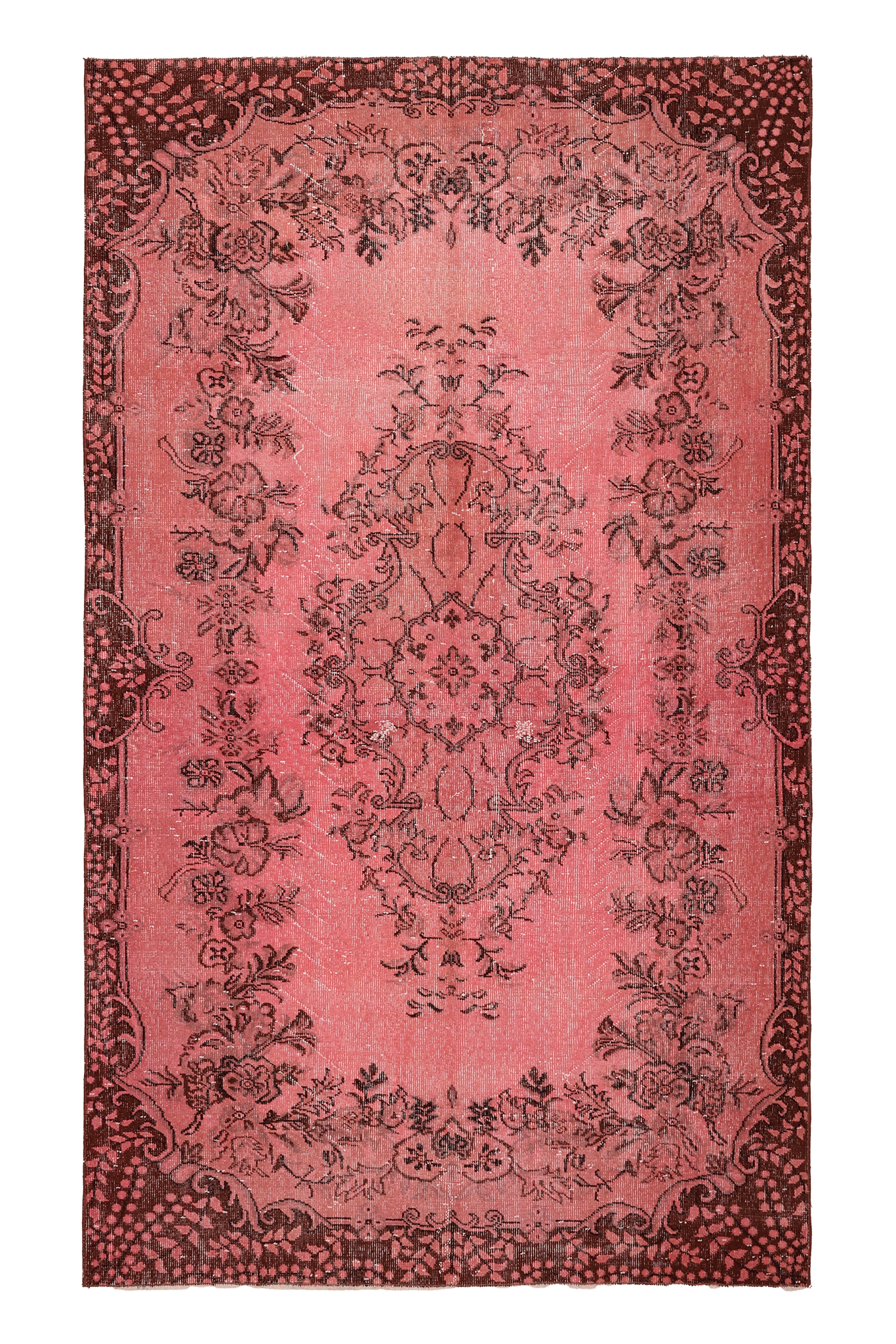 Vintage Isparta Turkish Area Rug 5x9 ft — Pink Overdyed (No. 40209)