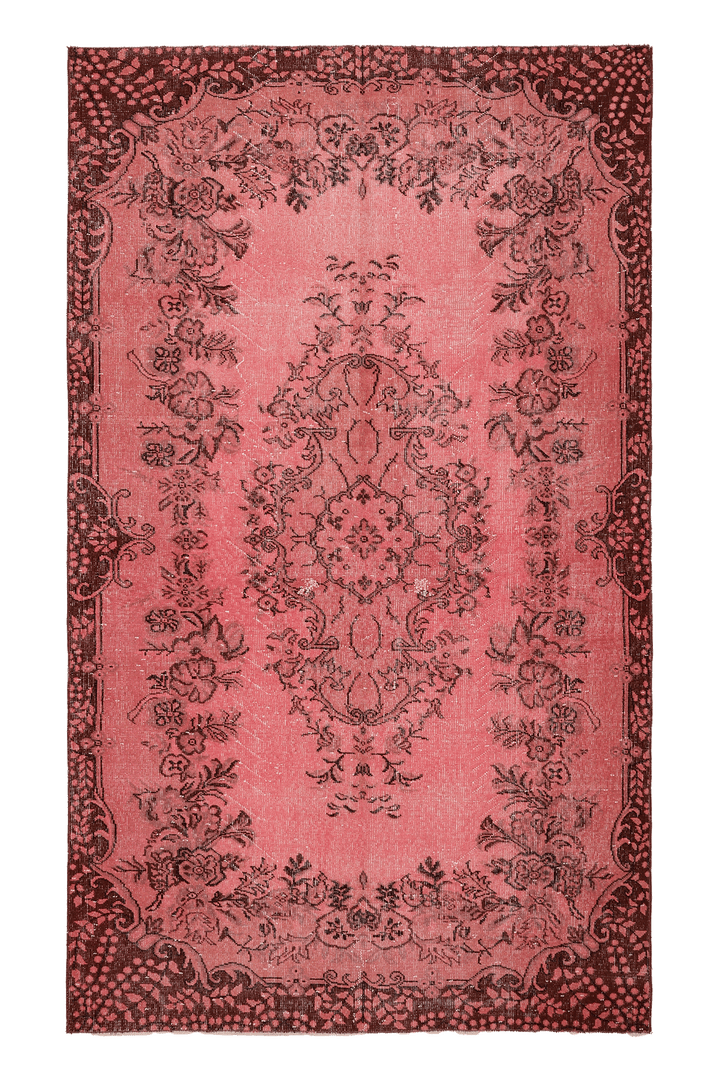 Vintage Isparta Turkish Area Rug 5x9 ft — Pink Overdyed (No. 40209)