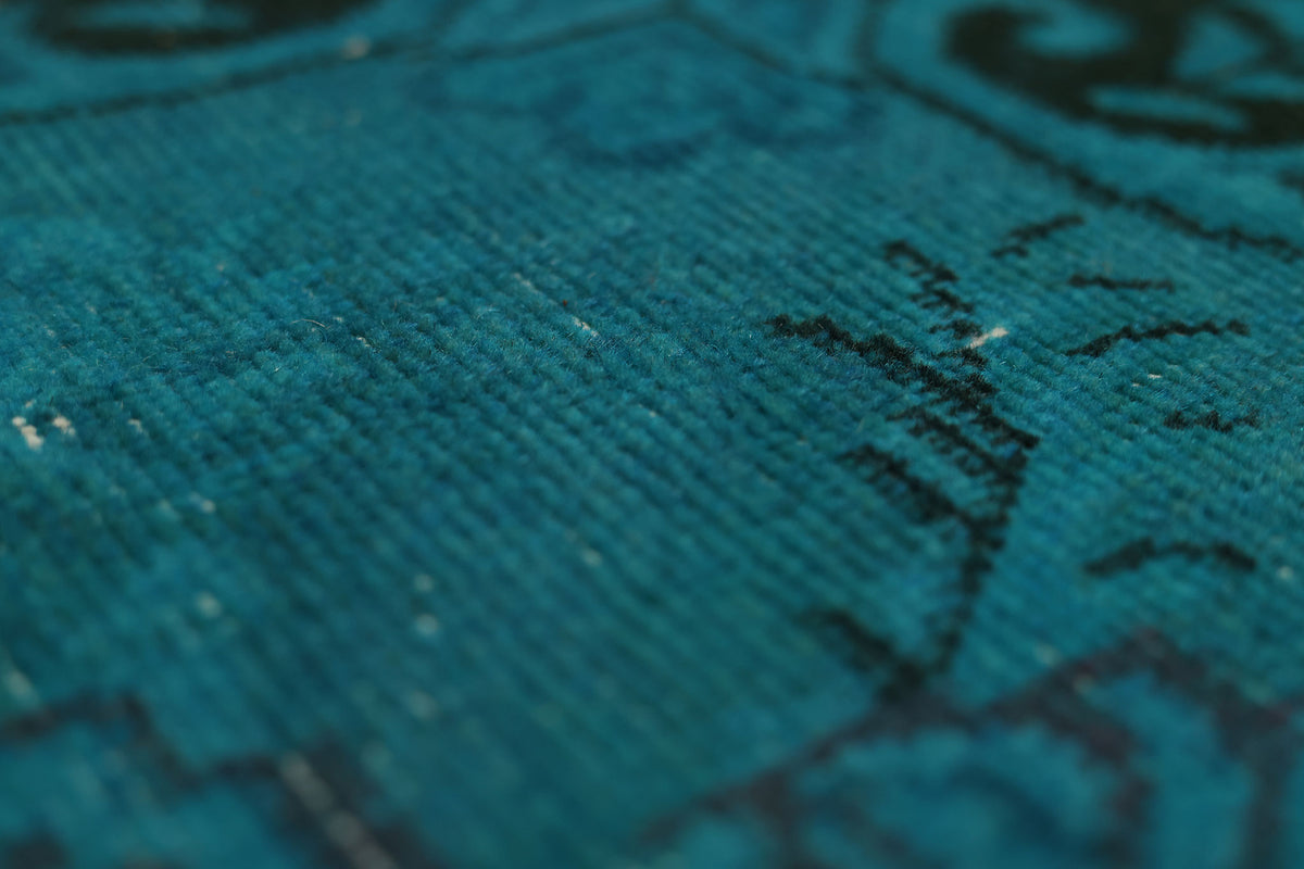 Vintage Isparta Turkish Area Rug 6x9 ft — Blue Overdyed