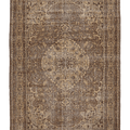 Vintage Isparta Turkish Area Rug 6x10 ft — Brown & Beige Floral