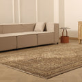 Vintage Isparta Turkish Area Rug 6x10 ft — Brown & Beige Floral