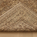 Vintage Isparta Turkish Area Rug 6x10 ft — Brown & Beige Floral