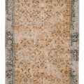 Vintage Isparta Turkish Area Rug 6x9 ft — Beige & Blue Floral