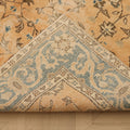 Vintage Isparta Turkish Area Rug 6x9 ft — Beige & Blue Floral