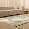 Vintage Manisa Turkish Area Rug 6x9 ft — Blue & Green Floral