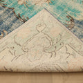 Vintage Manisa Turkish Area Rug 6x9 ft — Blue & Green Floral