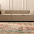 Vintage Manisa Turkish Area Rug 7x9 ft — Red & Green Floral
