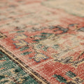 Vintage Manisa Turkish Area Rug 7x9 ft — Red & Green Floral