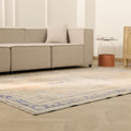 Vintage Manisa Turkish Area Rug 5x9 ft — Beige Floral (No. 40270)