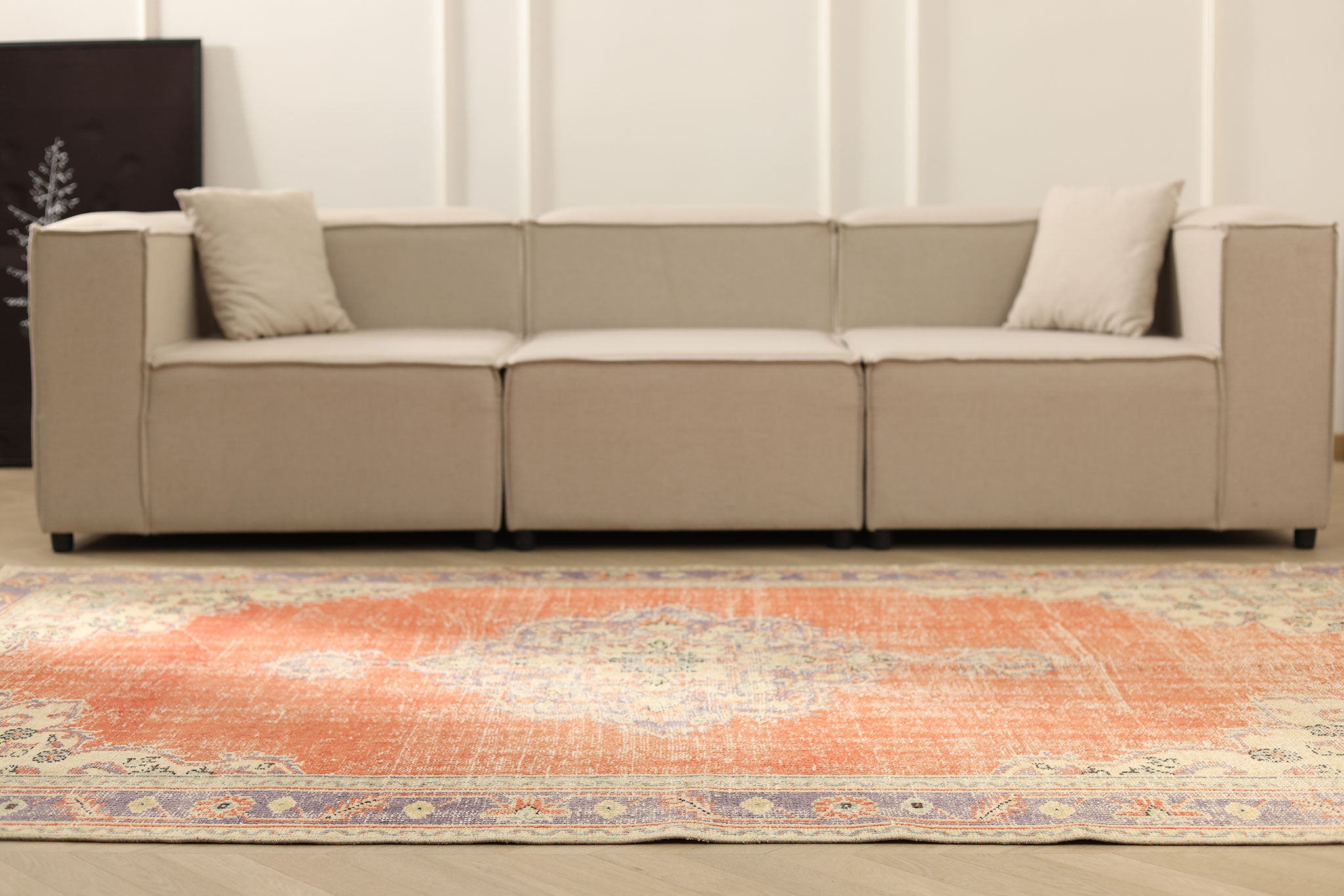 Vintage Manisa Turkish Area Rug 5x9 ft — Red Floral