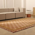 Vintage Isparta Turkish Area Rug 6x9 ft — Beige & Red Geometric