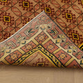 Vintage Isparta Turkish Area Rug 6x9 ft — Beige & Red Geometric