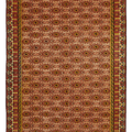 Vintage Isparta Turkish Area Rug 6x9 ft — Beige & Red Geometric