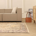 Vintage Isparta Turkish Area Rug 6x10 ft — Beige & Purple Floral (No. 40292)