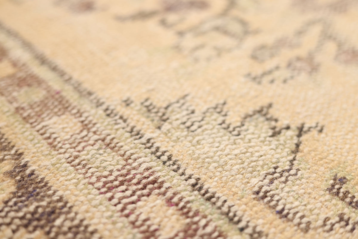 Vintage Isparta Turkish Area Rug 6x10 ft — Beige & Purple Floral (No. 40292)