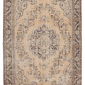 Vintage Isparta Turkish Area Rug 6x10 ft — Beige & Purple Floral (No. 40292)