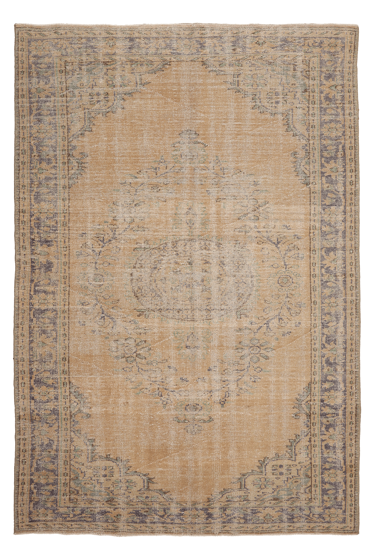 Vintage Isparta Turkish Area Rug 6x9 ft — Red & Brown Floral