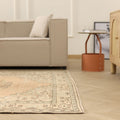 Vintage Manisa Turkish Area Rug 6x9 ft — Orange Floral (No. 40294)