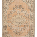 Vintage Manisa Turkish Area Rug 6x9 ft — Orange Floral (No. 40294)