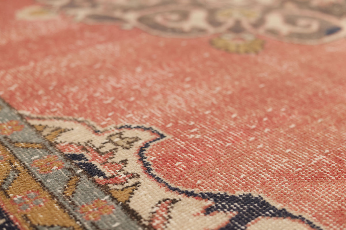 Vintage Isparta Turkish Area Rug 6x11 ft — Beige & Brown Floral