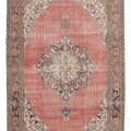 Vintage Isparta Turkish Area Rug 6x11 ft — Beige & Brown Floral