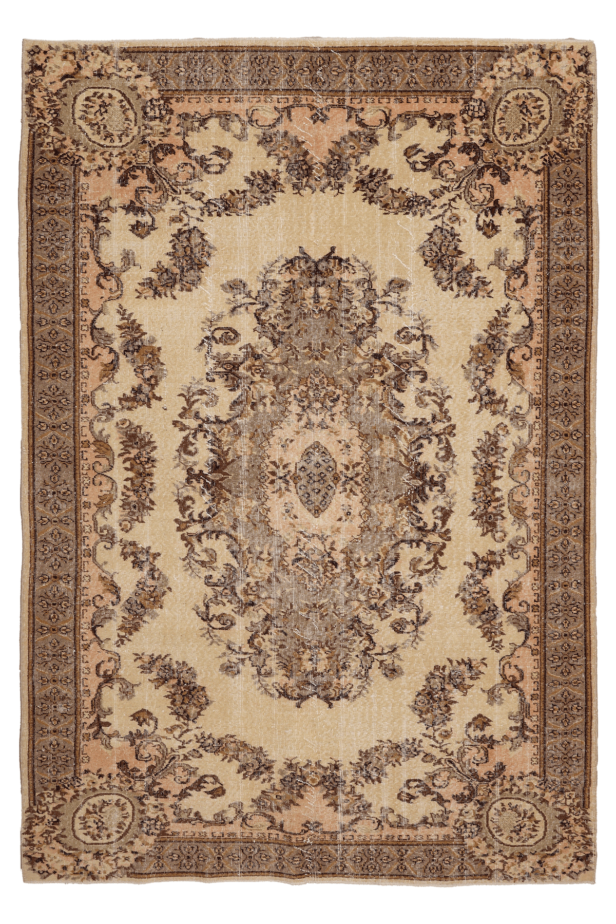 Vintage Isparta Turkish Area Rug 6x9 ft — Black & Gray Overdyed